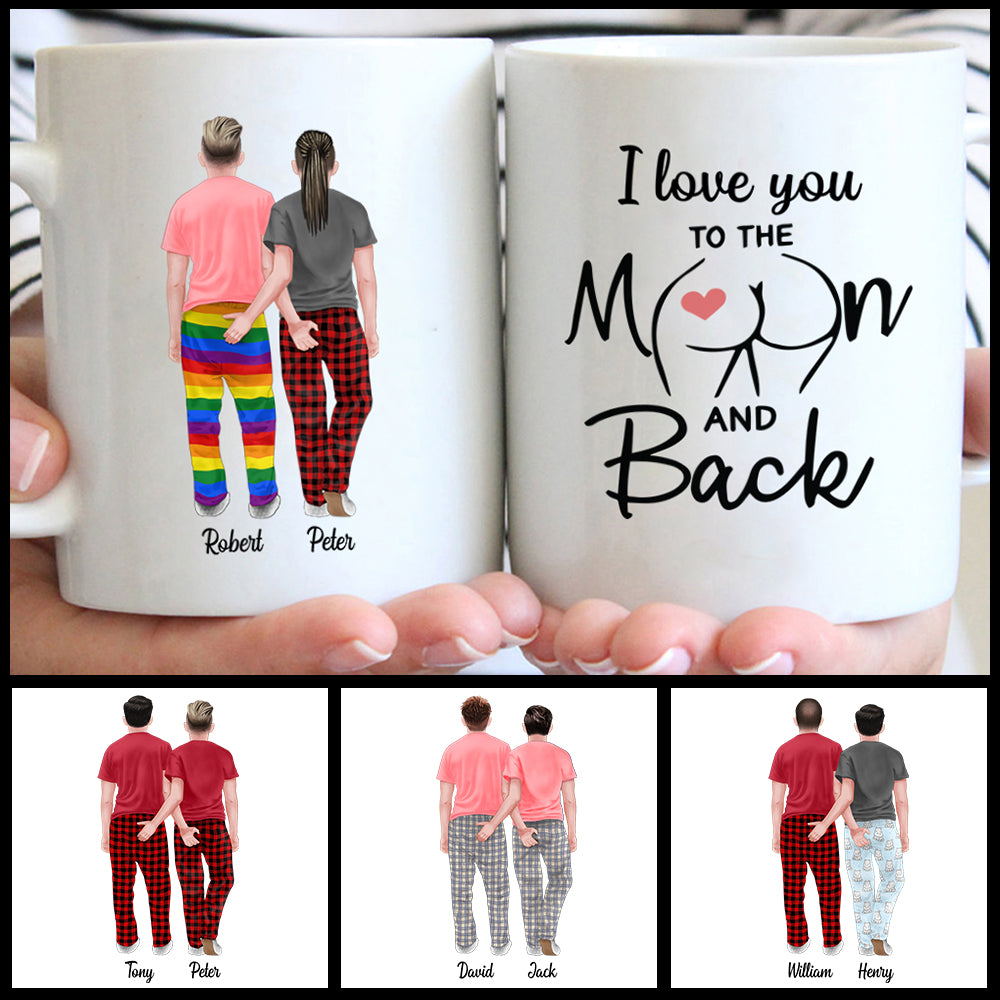 Gay Pride Coffee Mug, LGBT Mug, I love you to the Moon & Back, Anniversary Gift, Valentine's Day Gift, Christmas Gift For Him - HG98 - UOND