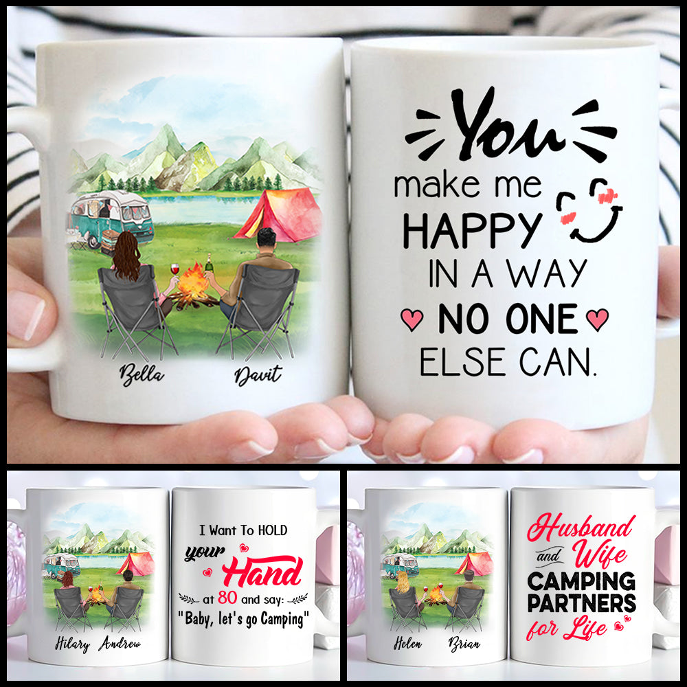 Camping Couple Mug, Custom Gift for Camping Lovers, Perfect Gift for your Wife or Husband - HG98 - TRHN