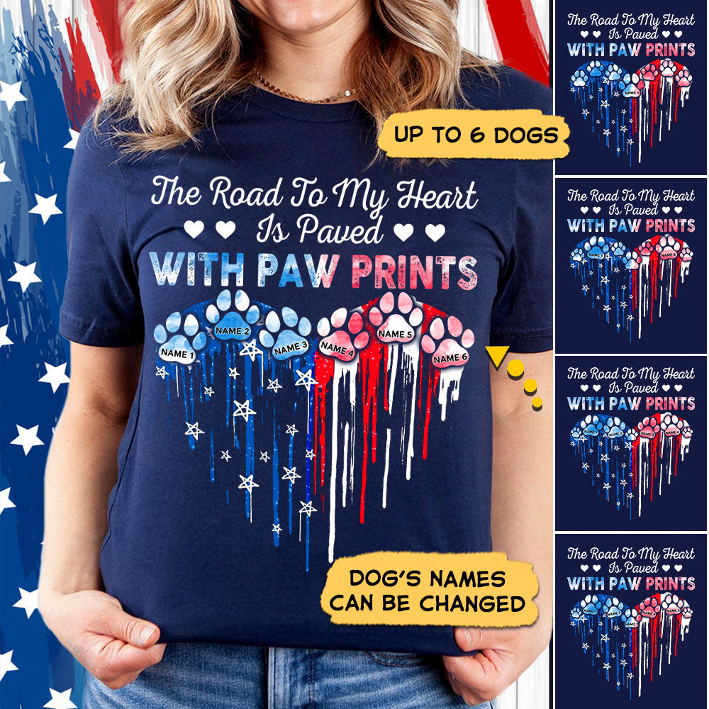 The road to my heart is paved with paw prints Personalized Shirts, M0402, UOND