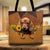 Dachshund Holding Sunflower, Tote Bag Printed Leather Pattern For Dog Mom, M0402, LIHD