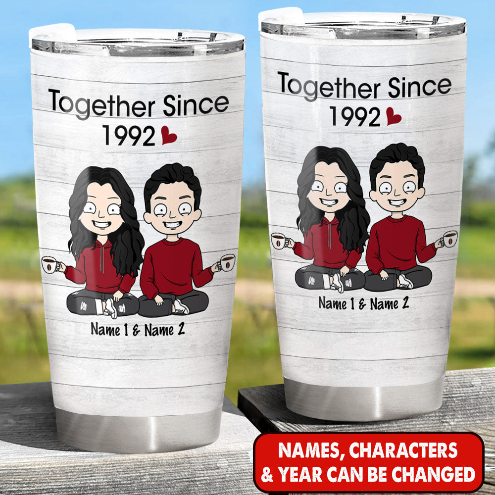 Together Since Personalized Tumbler Anniversary Valentine's Day Gift For Spouse Husband Wife Lovers Girlfriend Boyfriend DO99