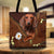 Dachshund Holding Daisy Vr2, Printed Leather Pattern, Tote Bag For Dog Mom, Dog Lovers, M0402, DO99