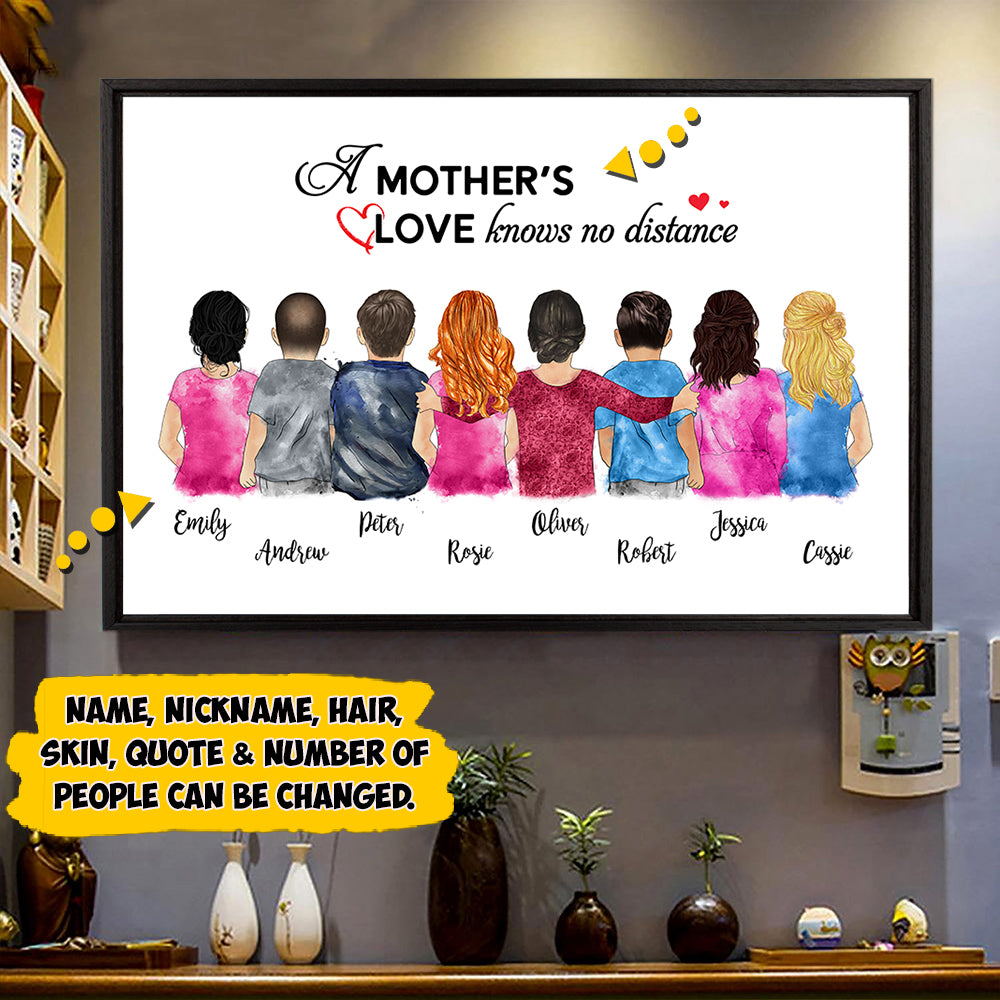 Custom Grandma's Hug, Mother's Hug Mom/Daughters/Sons, Sisters/Brothers Poster Canvas, A Grandma's Love Knows No Distance Poster Canvas, Perfect Gift for Mother's day, UOND