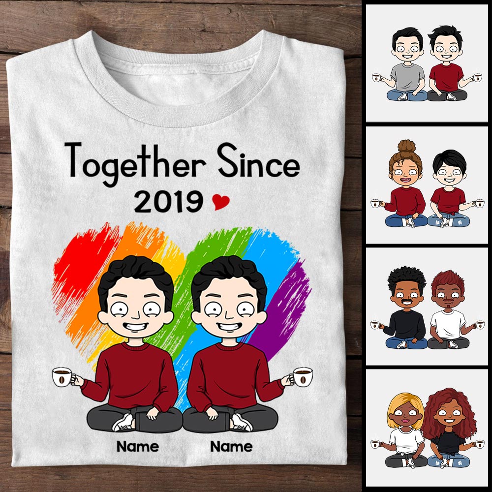 Personalized Shirt For Couples, LGBT Community, Together Since Year, Names & Characters can be changed, HG98, HUTS