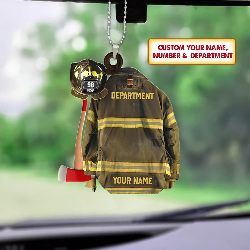 Firefighter Armor Custom Shaped Acrylic Car Ornament, UOND, Made By Acrylic And The 2 Sides Are The Same