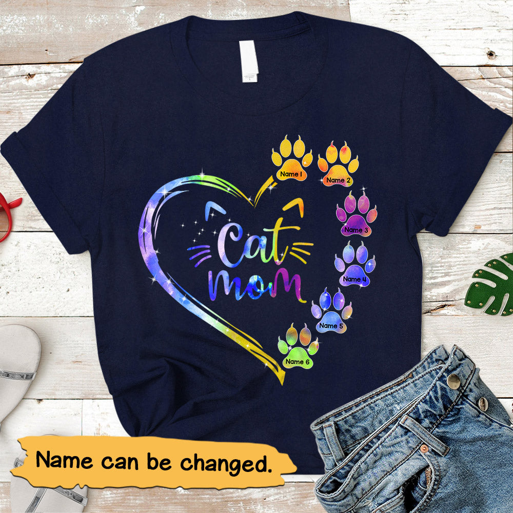 Personalized Cat's name, Cat Mom Shirt, Cat Mama Shirt, Gift For Cat Lovers, M0402, PHTS