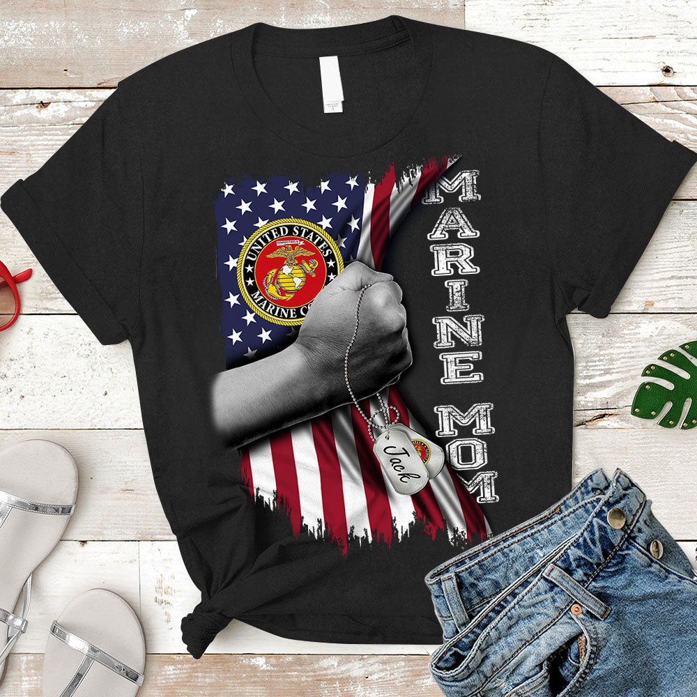 Custom-Flag American-Marine-Gifts For Relatives-Mom, Dad, Aunt...B1504