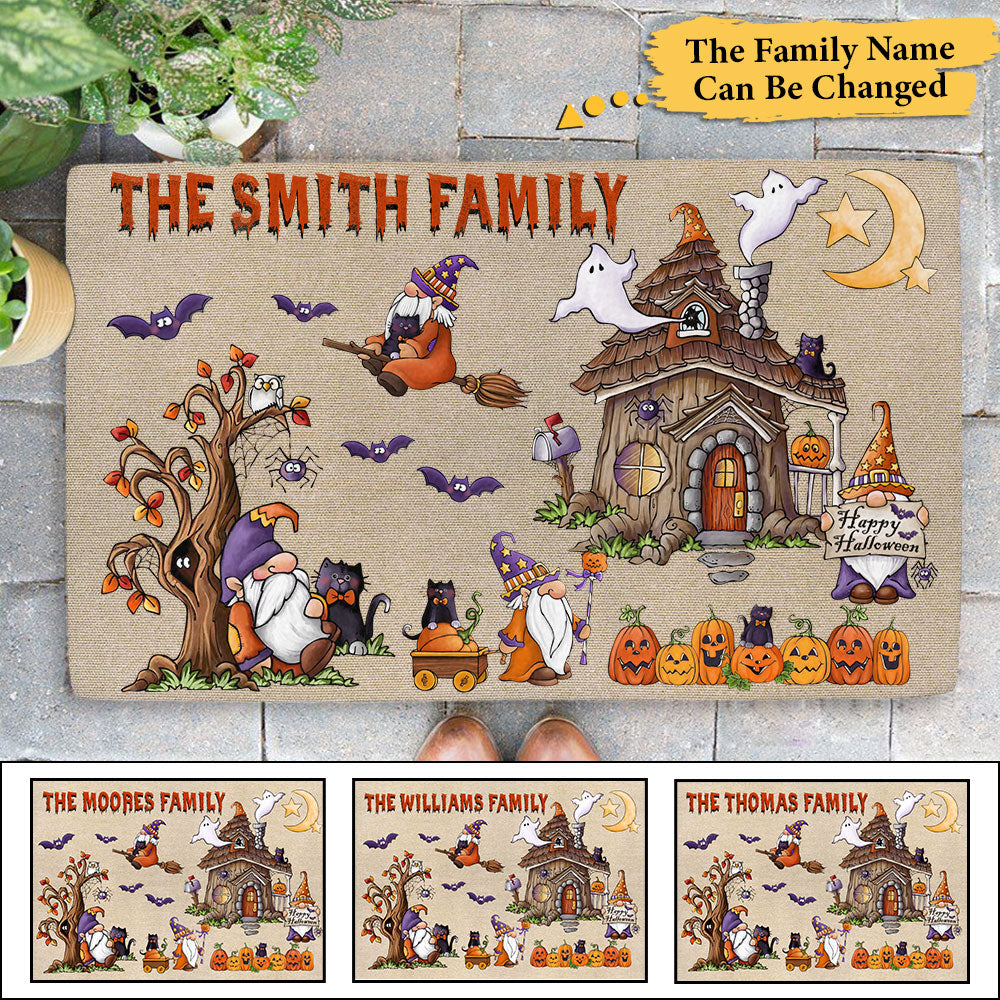 Happy Halloween From The Family Personalized Doormat Vr2, LIHD