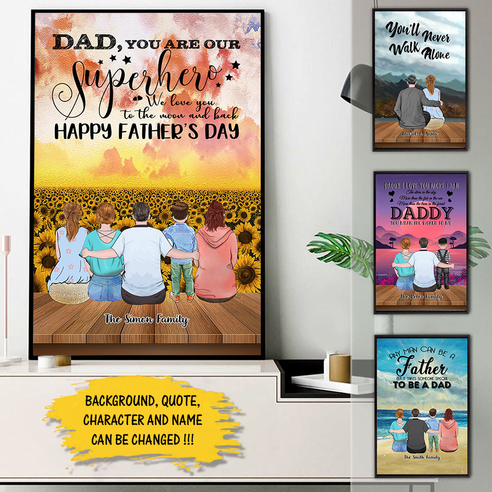 To My Father Personalized Poster, Poster For Dad From Daughter And Son, Father's Day Gift
