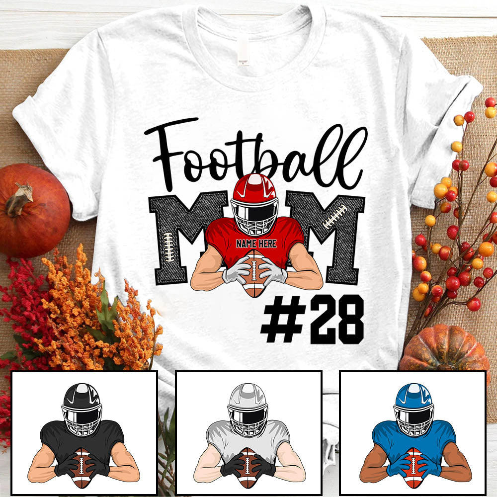 Football Mom American Football Player Personalized Shirts, UOND