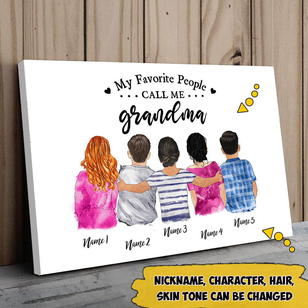 Custom Grandma's Hug, My Favorite People Call Me NICKNAME Poster Canvas, Perfect Gift For Mother's Day, UOND