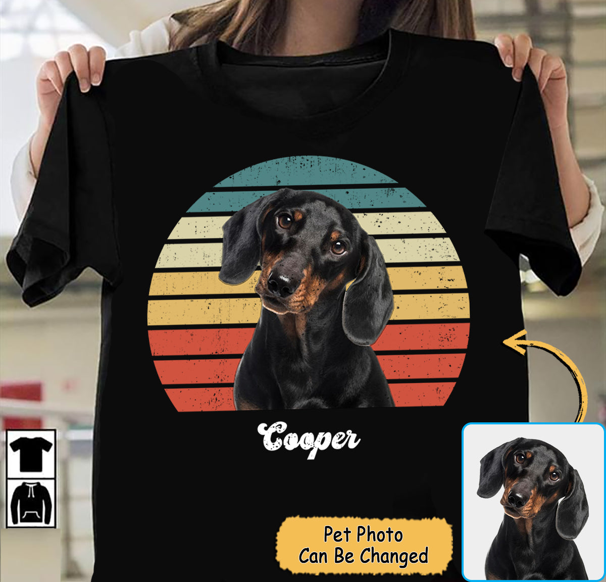 Personalized Pet Photo Vintage Retro Shirt, Gift For Dog Mom, Dog Dad, Cat Mom, Cat Dad, HUTS