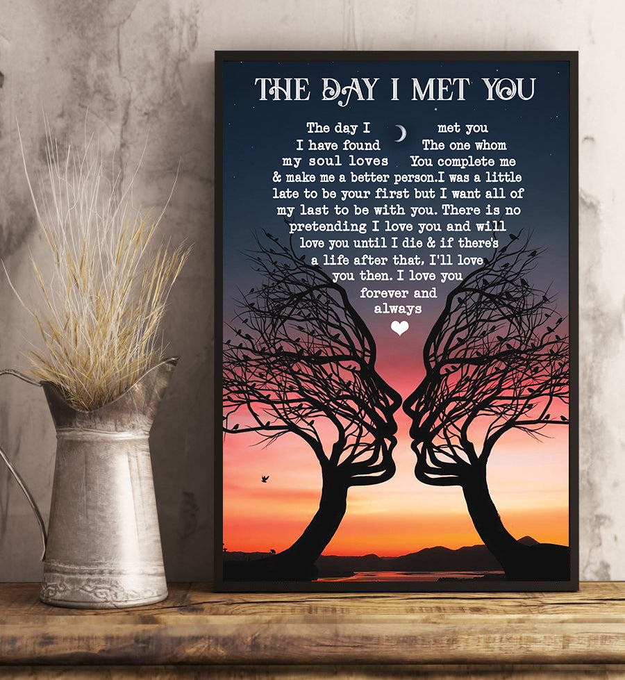 The day I met you Poster & Canvas for Couples, Couple Tree Love Art Print - HG98, DO99