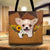Chihuahua Holding Sunflower, Tote Bag Printed Leather Pattern For Dog Mom, M0402, LIHD