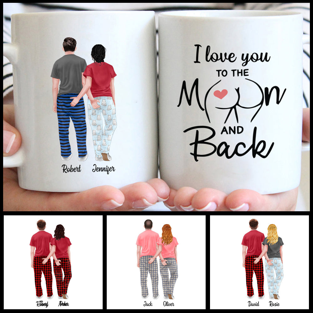 Funny Custom Mug For Couples, I love you to the Moon & Back, Anniversary Gift, Valentine's Day Gift, Christmas Gift - HG98 - UOND