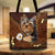 Yorkshire Terrier Holding Daisy Vr2, Printed Leather Pattern, Tote Bag For Dog Mom, Dog Lovers, M0402, DO99