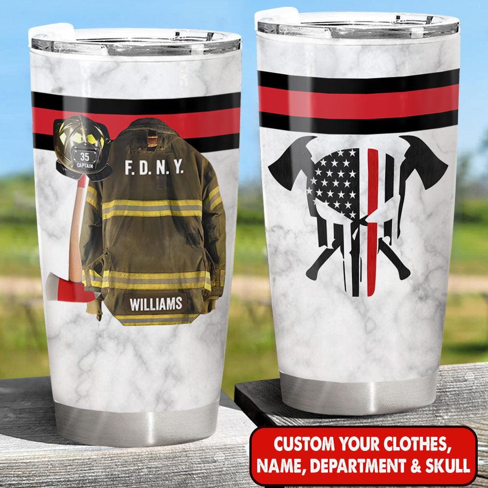 Personalized Firefighter Armor Clothes and Helmet Tumbler For Firefighter Vr2, DO99