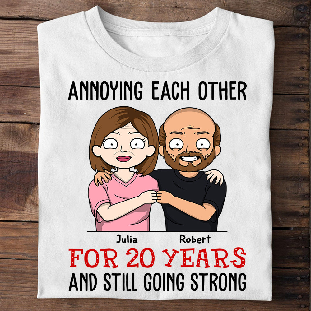 Personalized Shirt For Couples, Annoying Each Other For 5 Years And Still Going Strong, Names, Year & Characters can be changed, HG98, TRNA