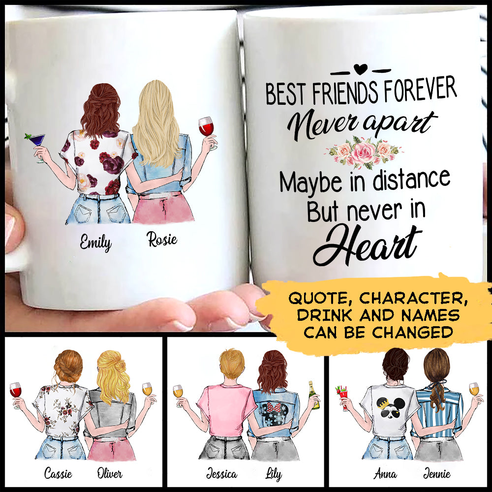 Best Friend Sister Mug - 2 Friends 2 Sisters - Gift for Friend Sister Christmas Gift - HG98 - UOND